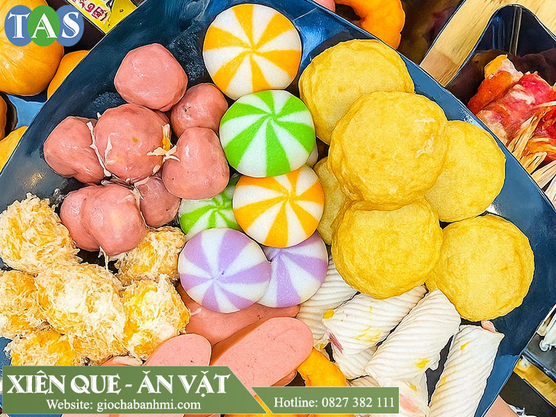 hình ảnh một số sản phẩm cá viên chiên, xiên que mà An Sinh đang cung cấp