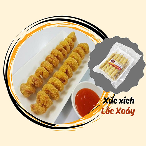 Xúc xích lốc xoáy tẩm bột